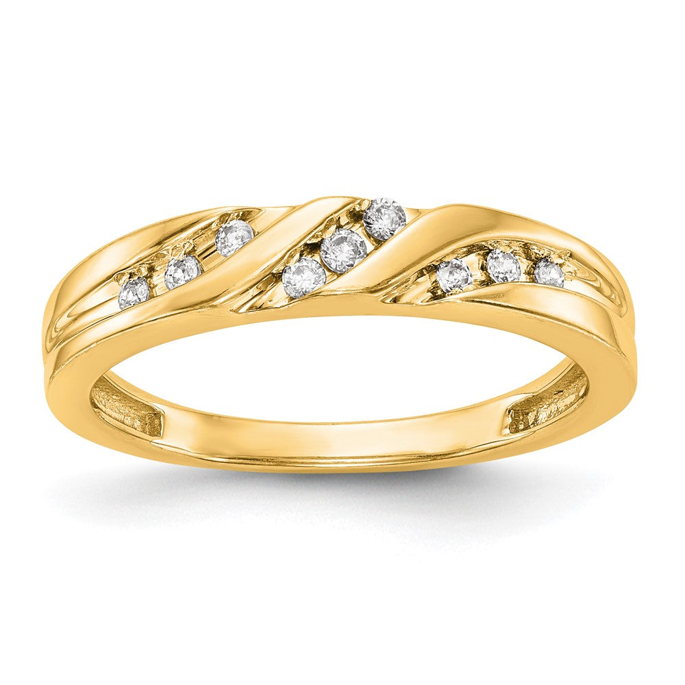 14K Yellow Gold Complete Diamond Trio Ladies Wedding Band