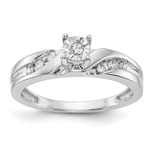 0.13ct. CZ Solid Real 14K White Gold Complete Trio Engagement Ring