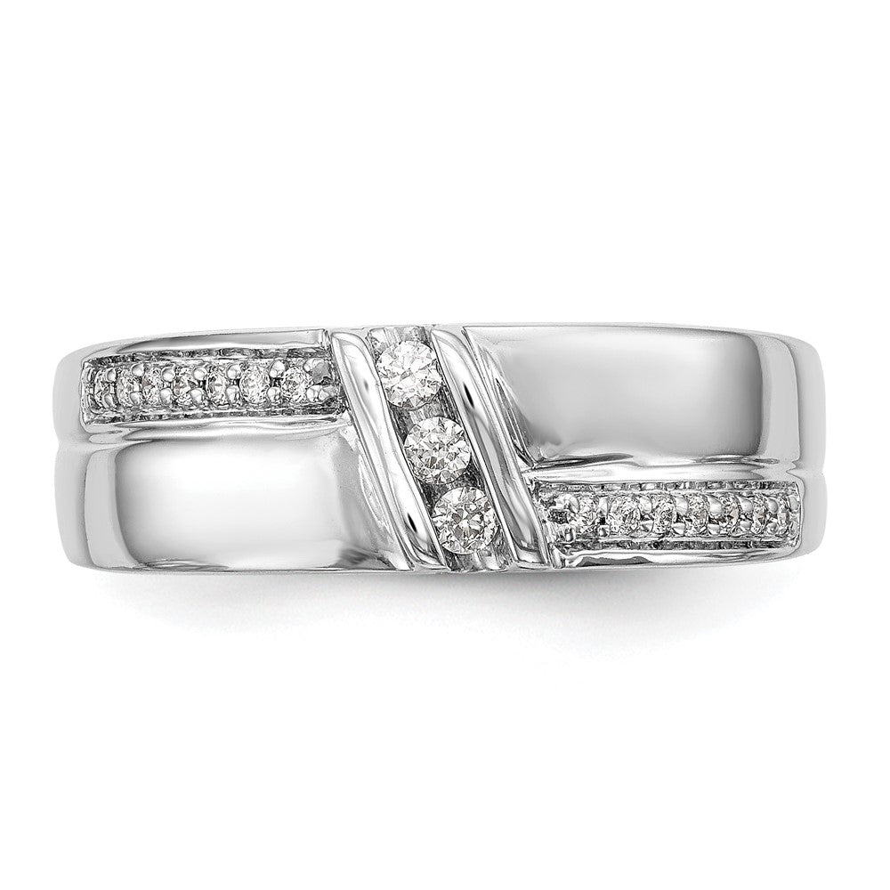 14K White Gold Complete Real Diamond Trio Ladies Wedding Band