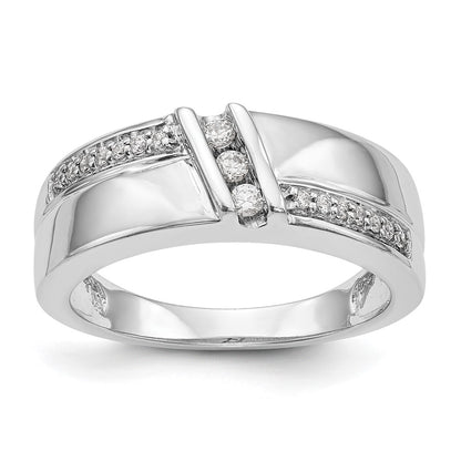 14K White Gold Complete Real Diamond Trio Ladies Wedding Band