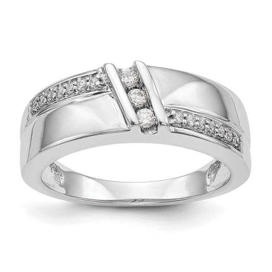 14K White Gold Complete Real Diamond Trio Ladies Wedding Band