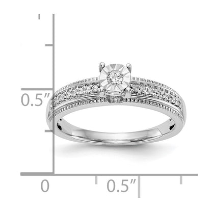 0.12ct. CZ Solid Real 14K White Gold Complete Trio Engagement Ring
