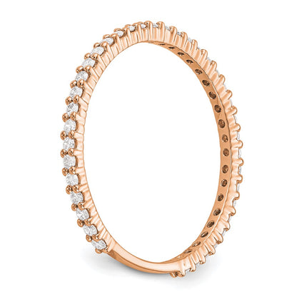 14K Rose Gold 1/3 Carat Complete Diamond Wedding Band