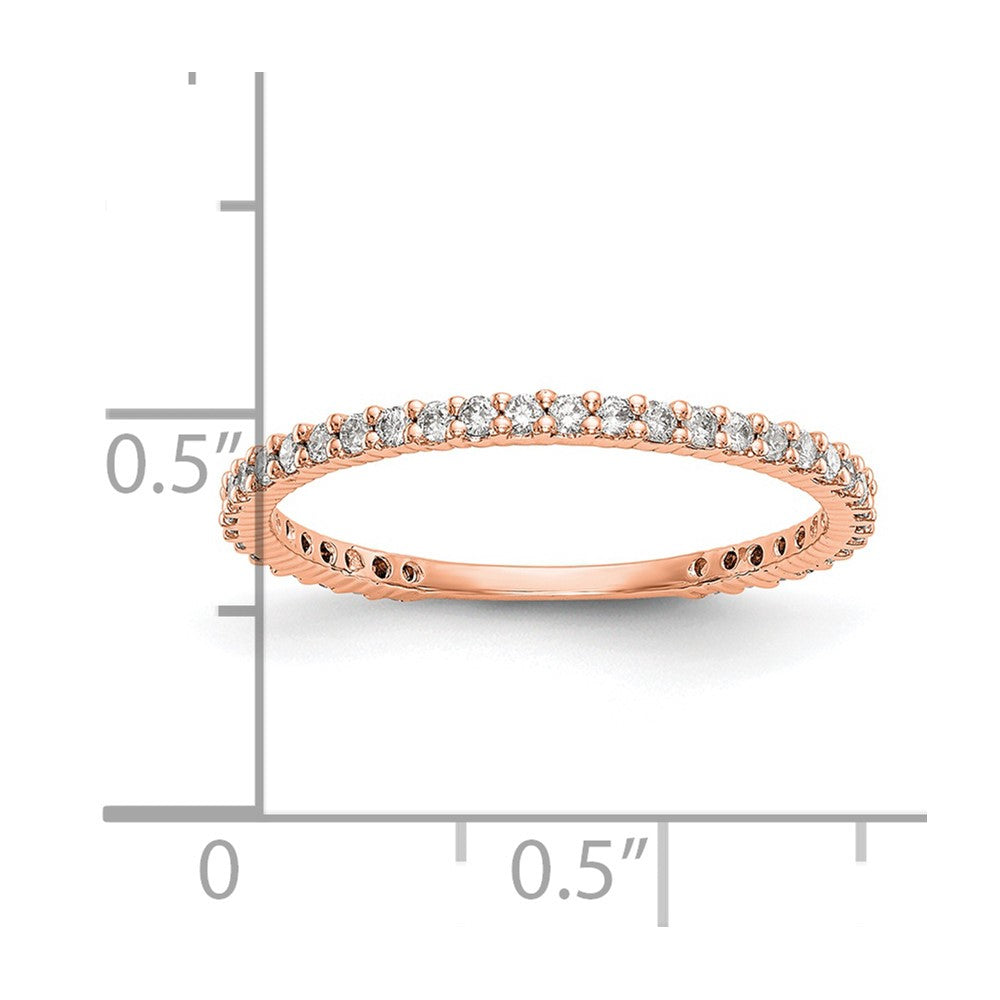 14K Rose Gold 1/3 Carat Complete Diamond Wedding Band