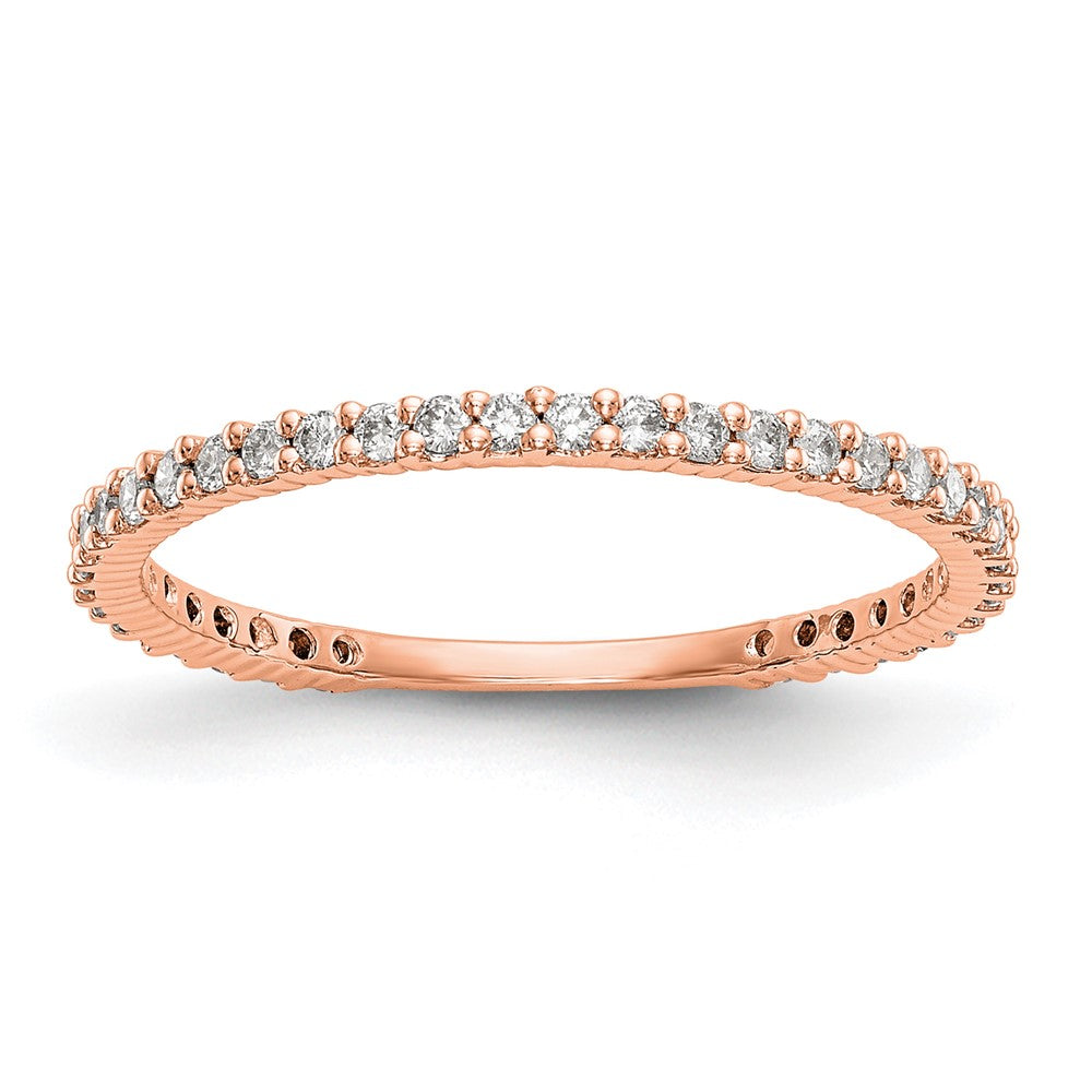 14K Rose Gold 1/3 Carat Complete Diamond Wedding Band