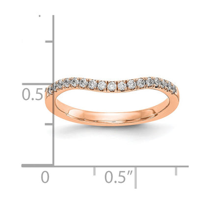 14k Rose Gold 1/5 Ct. Lab Grown Diamond VS/SI+ G+ Curved Band Ring