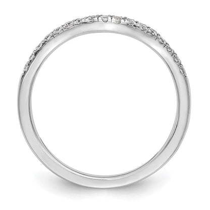 14k White Gold 1/5 Ct. Lab Grown Diamond VS/SI+ G+ Curved Band Ring