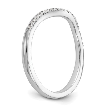 14k White Gold 1/5 Ct. Lab Grown Diamond VS/SI+ G+ Curved Band Ring