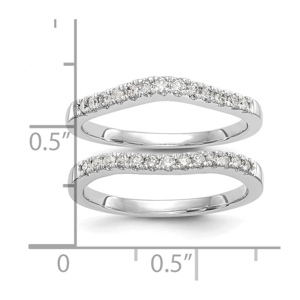 14k White Gold 1/3 Ct. Lab Grown Diamond VS/SI+ G+ Set of Two Curved Wedding Band Rings