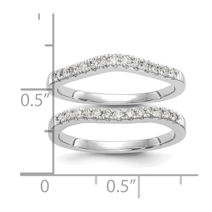 14k White Gold 1/3 Ct. Lab Grown Diamond VS/SI+ G+ Set of Two Curved Wedding Band Rings