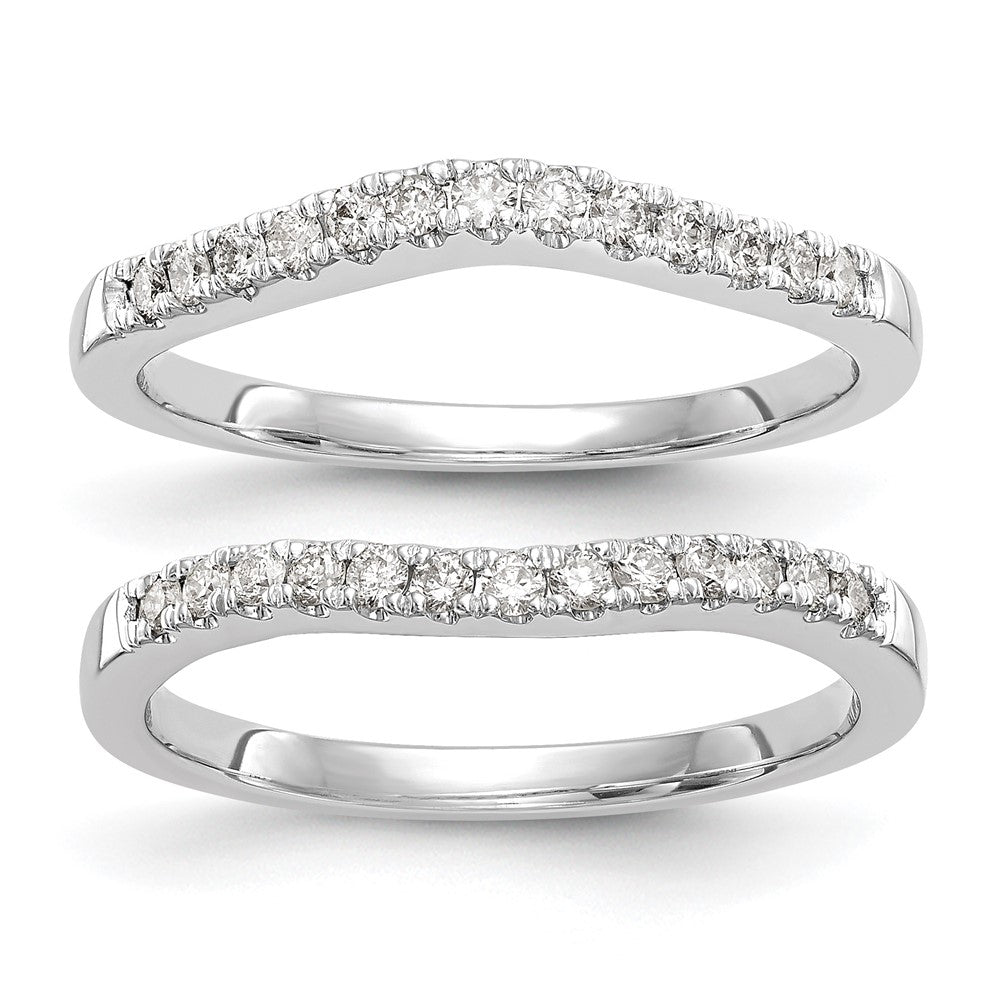 14k White Gold 1/3 Ct. Lab Grown Diamond VS/SI+ G+ Set of Two Curved Wedding Band Rings