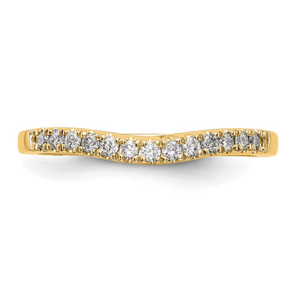 14k Yellow Gold 1/3 Ct. Lab Grown Diamond VS/SI+ G+ Complete Set of Two Curved Wedding Bands