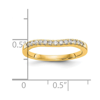 14k Yellow Gold 1/3 Ct. Lab Grown Diamond VS/SI+ G+ Complete Set of Two Curved Wedding Bands