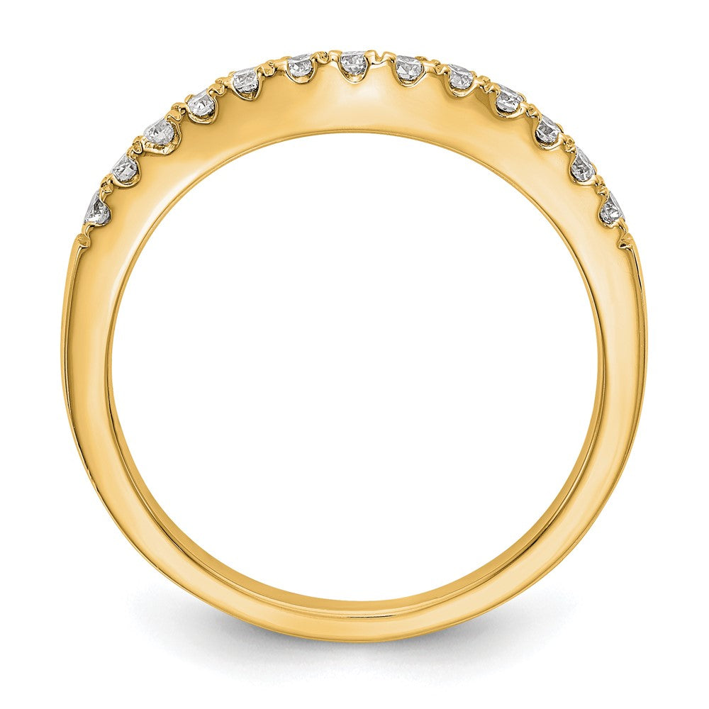 14k Yellow Gold 5/8 Ct. Lab Grown Diamond VS/SI+ G+ Set of Two Curved Wedding Band Rings