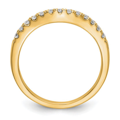 14k Yellow Gold 5/8 Ct. Lab Grown Diamond VS/SI+ G+ Set of Two Curved Wedding Band Rings