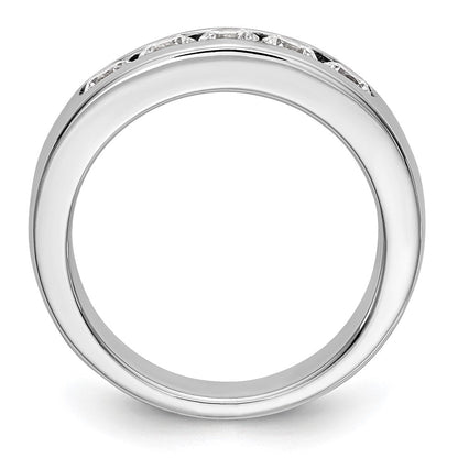 14k White Gold 5-Stone 3/4 carat Round Diamond Complete Channel Band