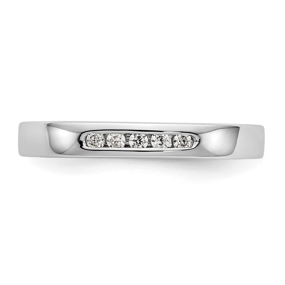 14K White Gold True Origin Men'S 1/10 Carat Lab Grown Diamond Vs/Si D E F 5 Stone Channel Band