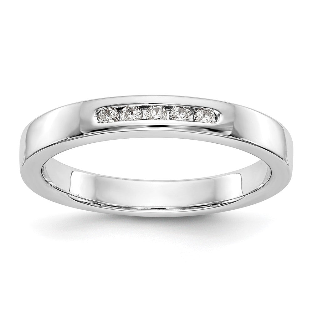 14K White Gold True Origin Men'S 1/10 Carat Lab Grown Diamond Vs/Si D E F 5 Stone Channel Band