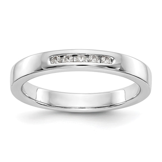 14K White Gold True Origin Men'S 1/10 Carat Lab Grown Diamond Vs/Si D E F 5 Stone Channel Band
