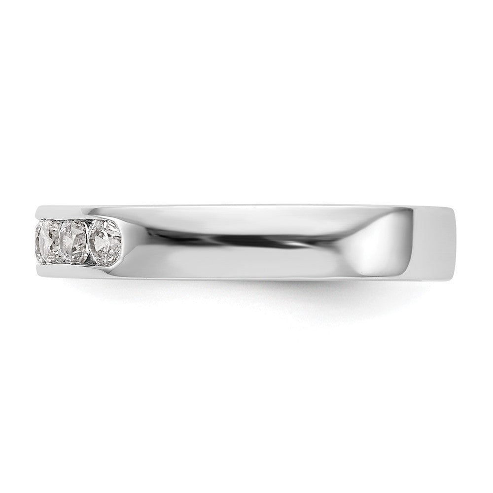 14K White Gold 5 Stone 1/3 Carat Round Diamond Complete Channel Band