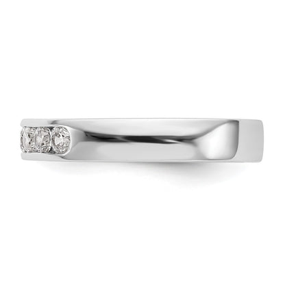 14K White Gold 5 Stone 1/3 Carat Round Diamond Complete Channel Band