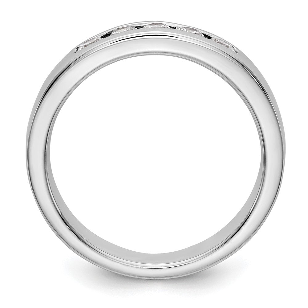 14K White Gold 5 Stone 1/3 Carat Round Diamond Complete Channel Band
