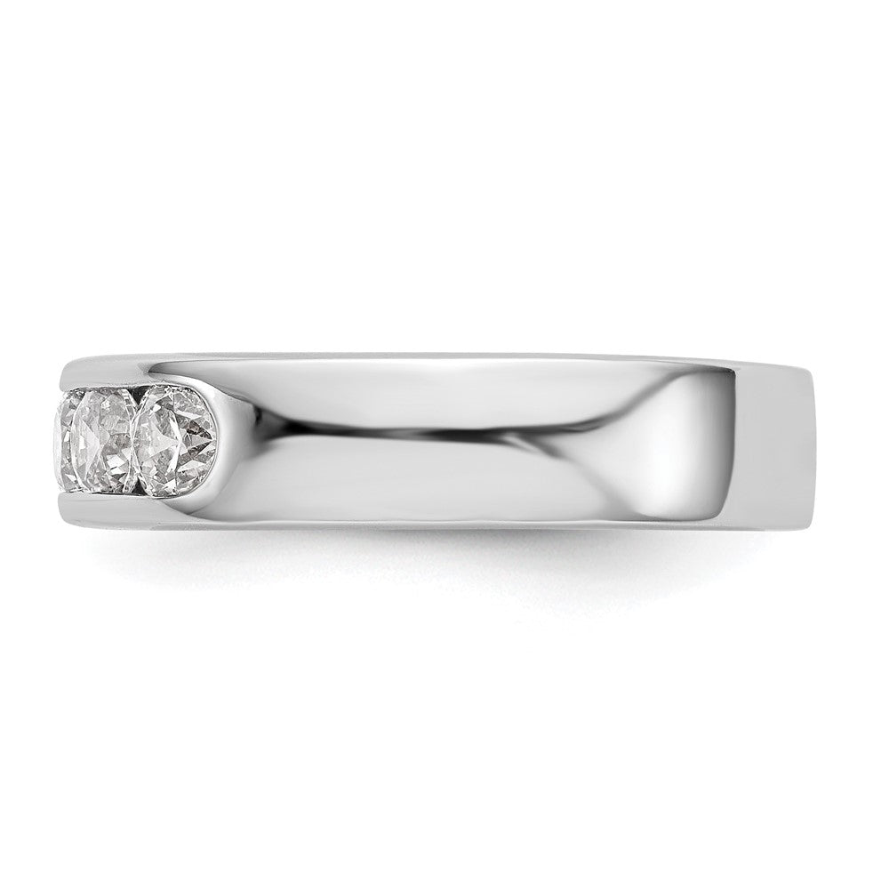 14K White Gold 5 Stone 1 Carat Round Diamond Complete Channel Band