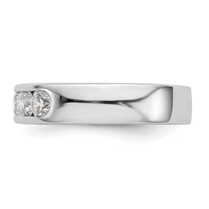 14K White Gold 5 Stone 1 Carat Round Diamond Complete Channel Band