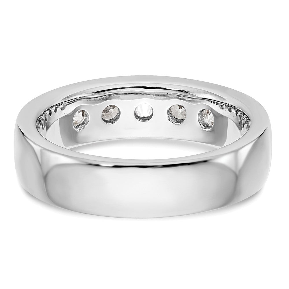 14k White Gold 5-Stone 3/4 carat Round Diamond Complete Channel Band