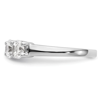 14K White Gold 5 Stone Shared Prong 1.65 Carat Complete Round Diamond Band