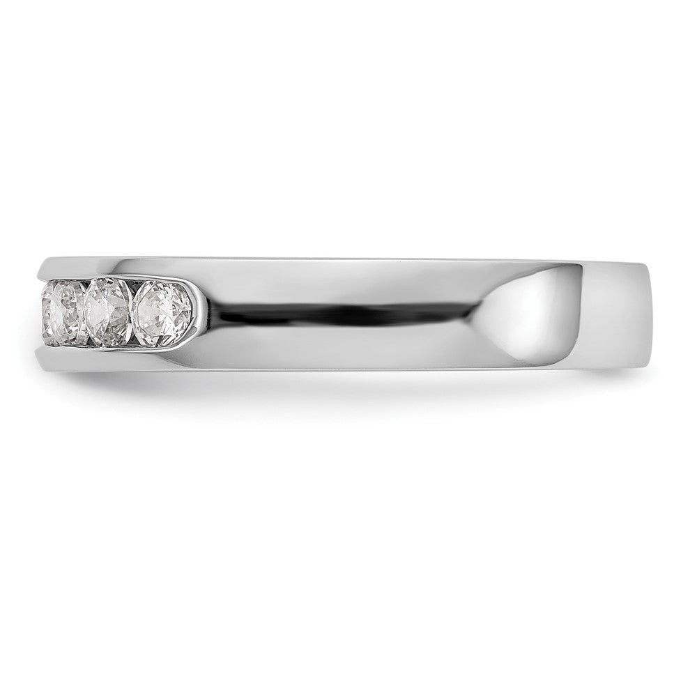14K White Gold 6 Stone 1/2 Carat Vs Round Diamond Complete Channel Band