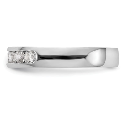 14K White Gold 6 Stone 1/2 Carat Vs Round Diamond Complete Channel Band