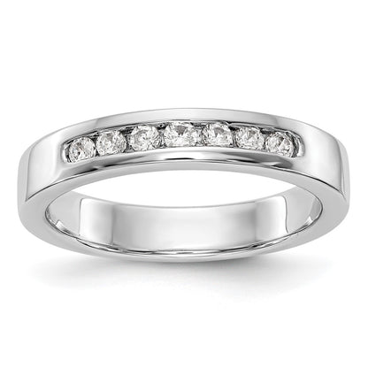 14K White Gold 7 Stone 1/5 Carat Round Diamond Complete Channel Band