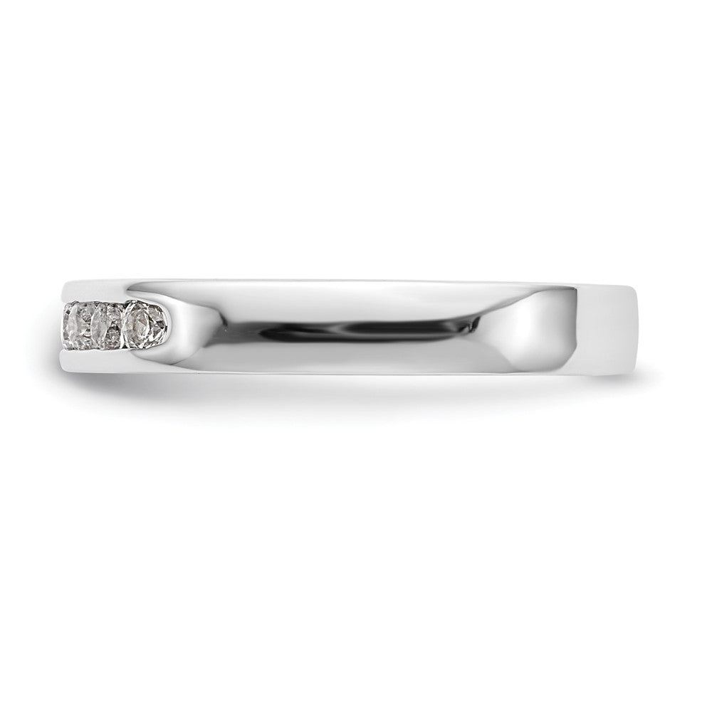 14K White Gold 7 Stone Diamond Channel Band