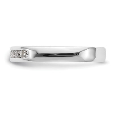 14K White Gold 7 Stone Diamond Channel Band