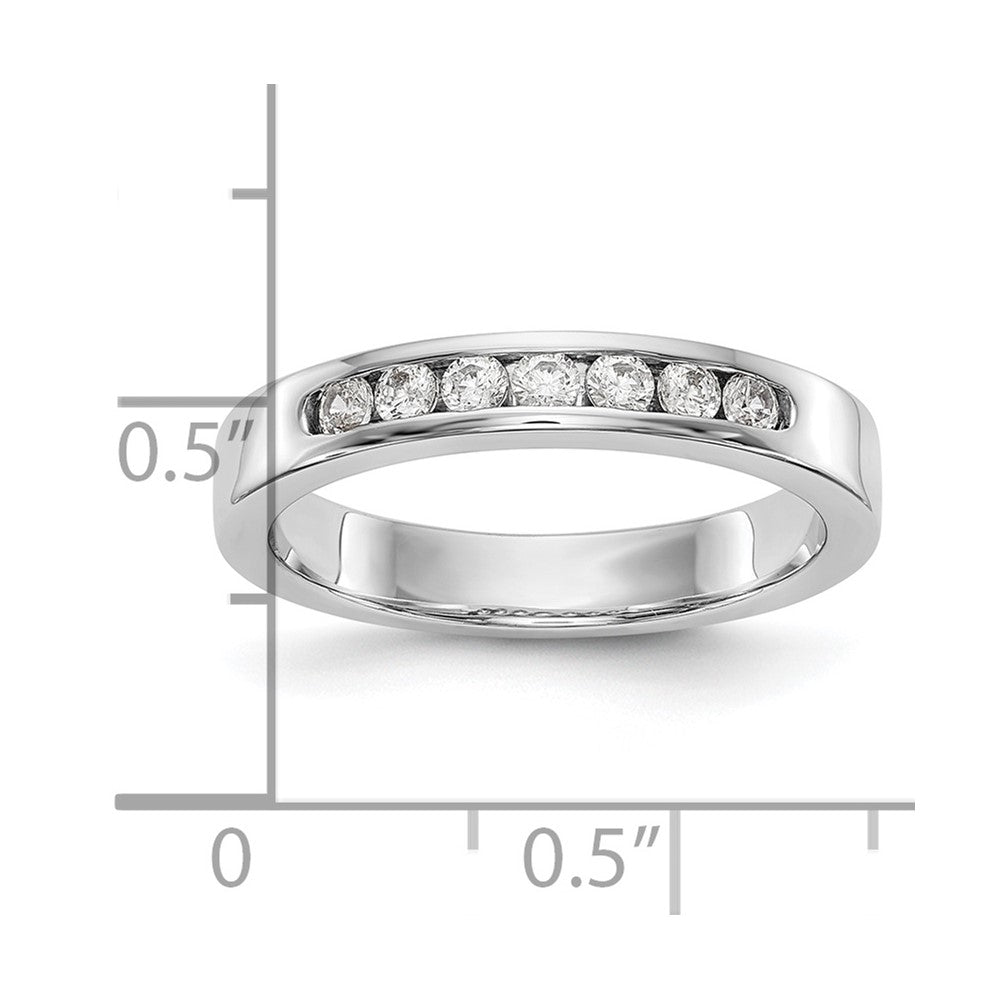 14K White Gold 7 Stone Diamond Channel Band
