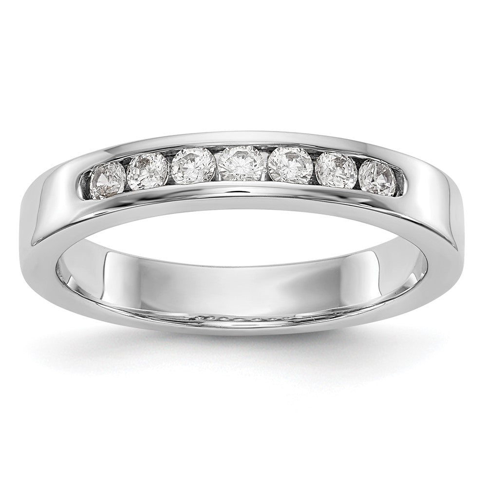 14K White Gold 7 Stone Diamond Channel Band