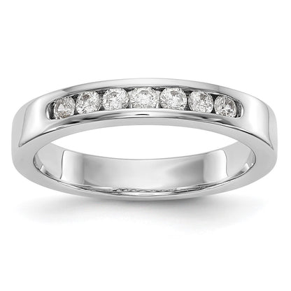 14K White Gold 7 Stone Diamond Channel Band
