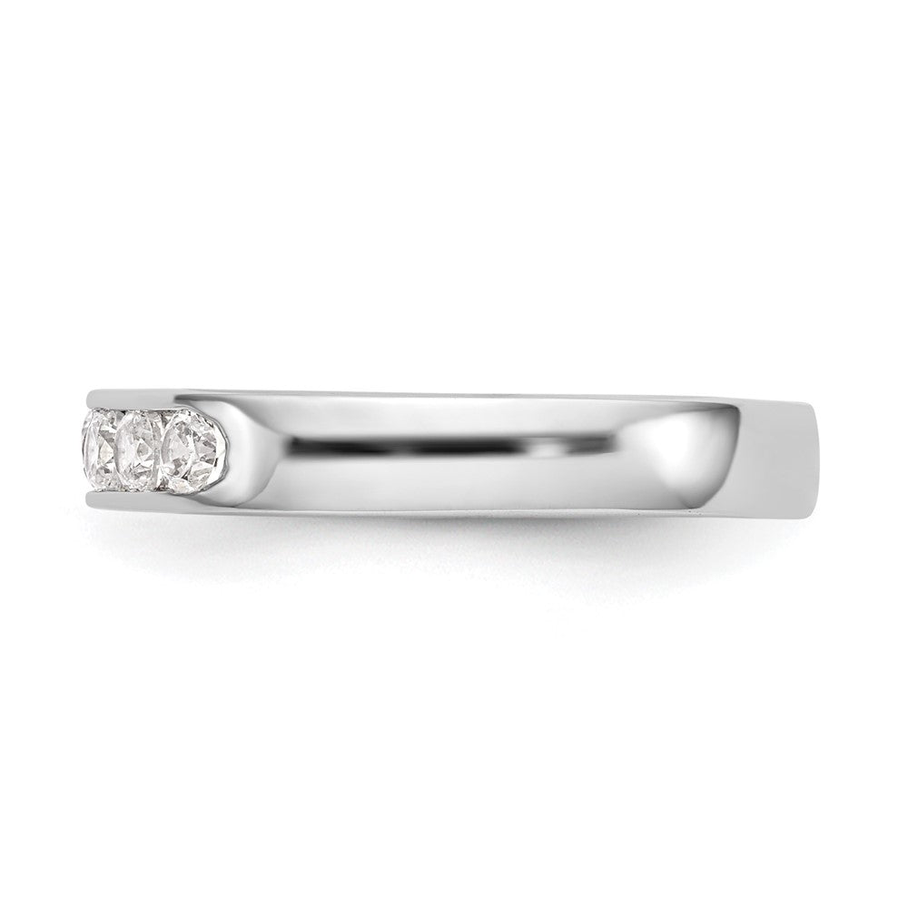 14K White Gold 7 Stone 3/8 Carat Round Diamond Complete Channel Band