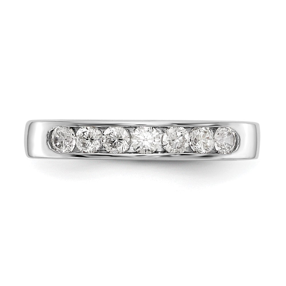 14K White Gold 7 Stone 3/8 Carat Round Diamond Complete Channel Band