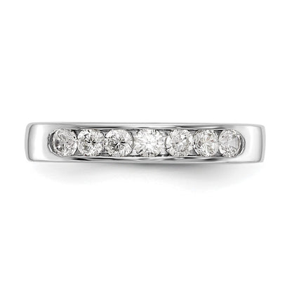 14K White Gold 7 Stone 3/8 Carat Round Diamond Complete Channel Band
