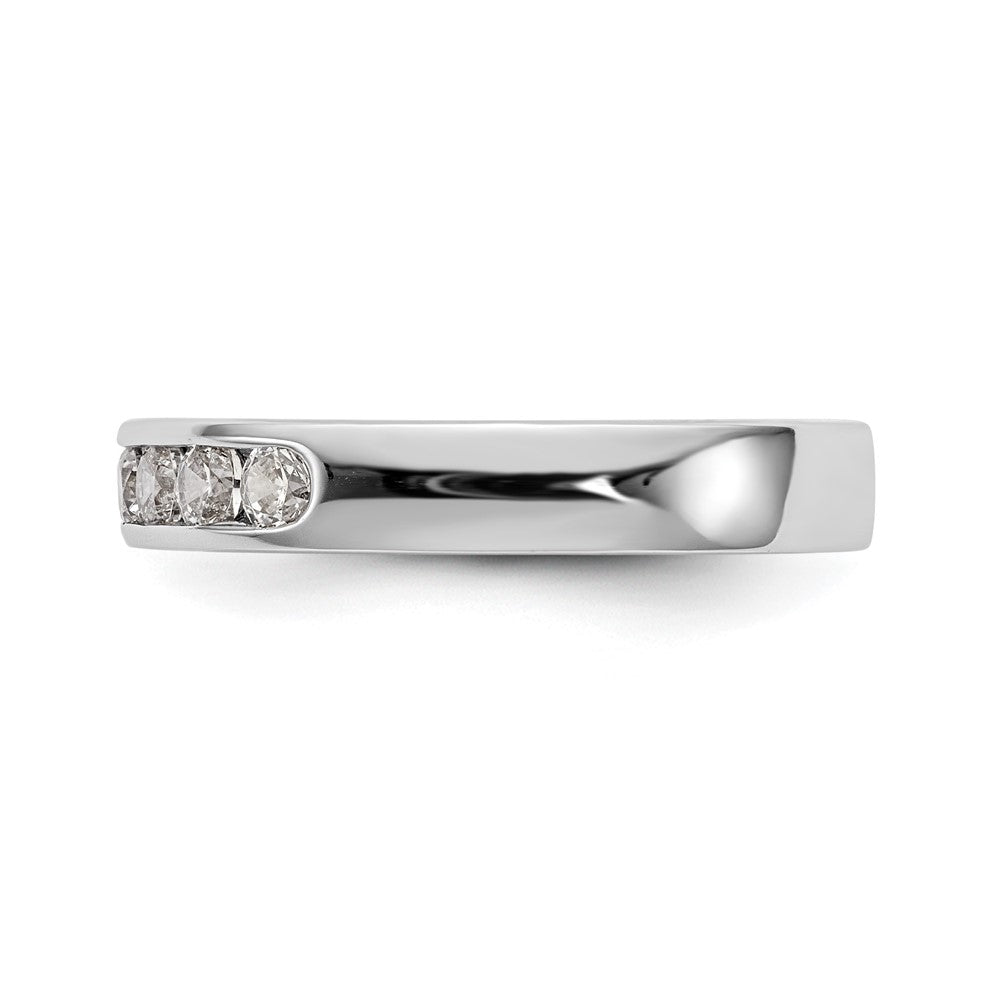 14K White Gold 7 Stone 1/2 Carat Round Diamond Complete Channel Band