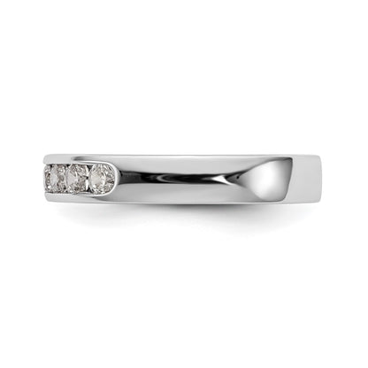 14K White Gold 7 Stone 1/2 Carat Round Diamond Complete Channel Band