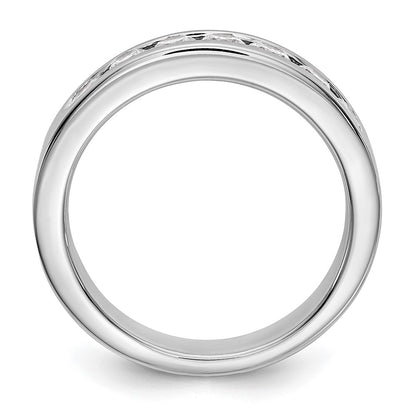 Platinum 7 Stone 3/4 Carat Round Diamond Complete Channel Band
