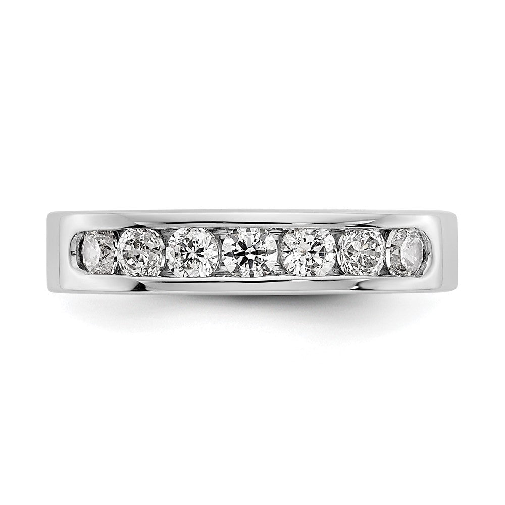 Platinum 7 Stone 3/4 Carat Round Diamond Complete Channel Band