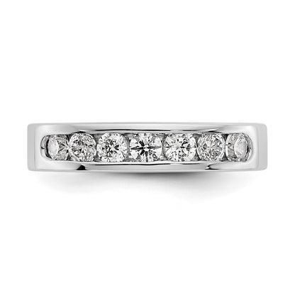 Platinum 7 Stone 3/4 Carat Round Diamond Complete Channel Band