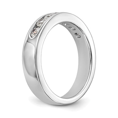 Platinum 7 Stone 3/4 Carat Round Diamond Complete Channel Band