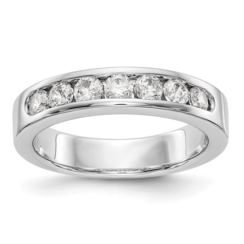 Platinum 7 Stone 3/4 Carat Round Diamond Complete Channel Band
