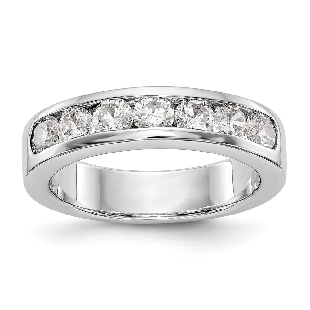 14K White Gold 7 Stone 1 Carat Round Diamond Complete Channel Band
