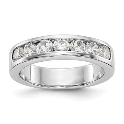 14K White Gold 7 Stone 1 Carat Round Diamond Complete Channel Band